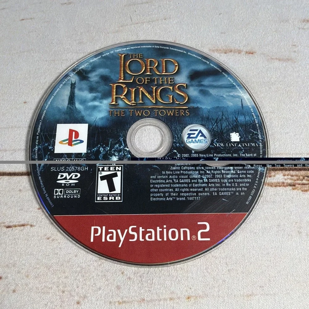 PS2 The Lord of the Rings The Two Towers Greatest Hits Resurfaced Disc